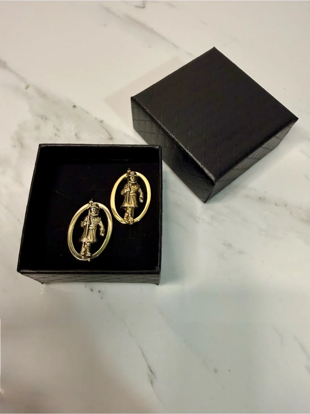 Gold Tone Figure Cufflinks
